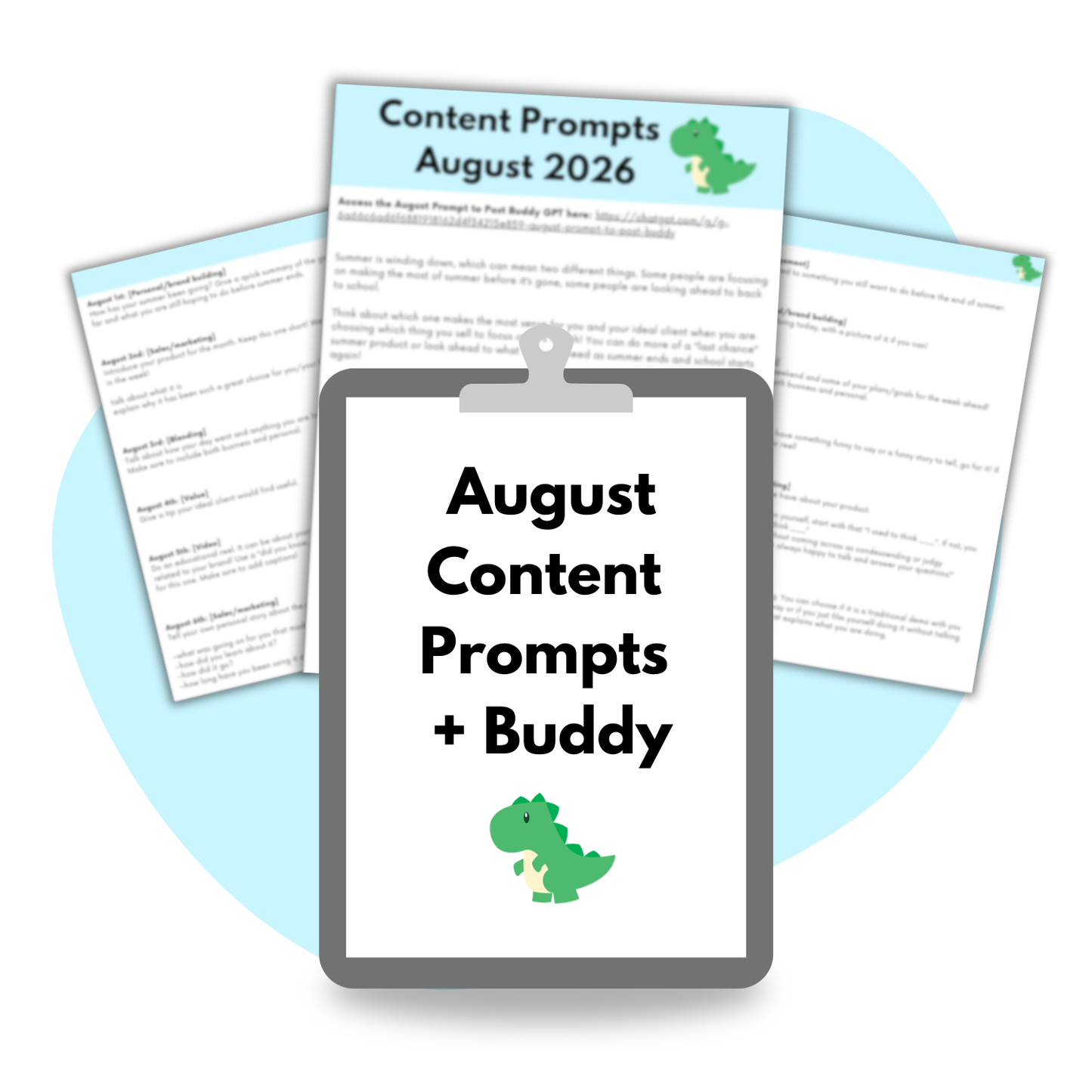 August Content Prompts + August Prompt to Post Buddy GPT